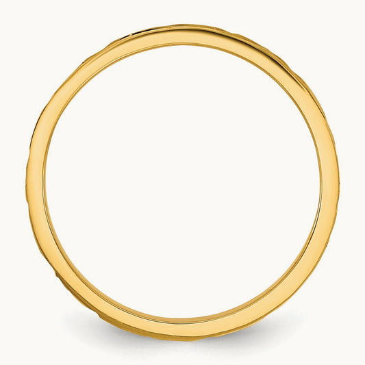 Madi K Diamond-cut Zig-Zag Design Band Baby / Children's Ring, 2mm, 14K