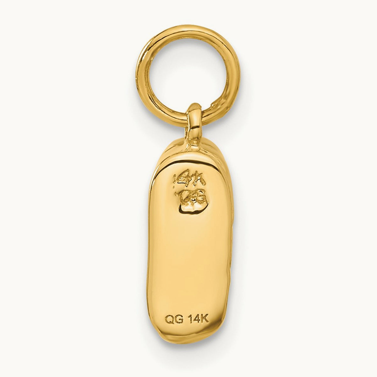 3D Single Baby Shoe Charm, 14K