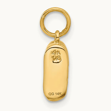3D Single Baby Shoe Charm, 14K