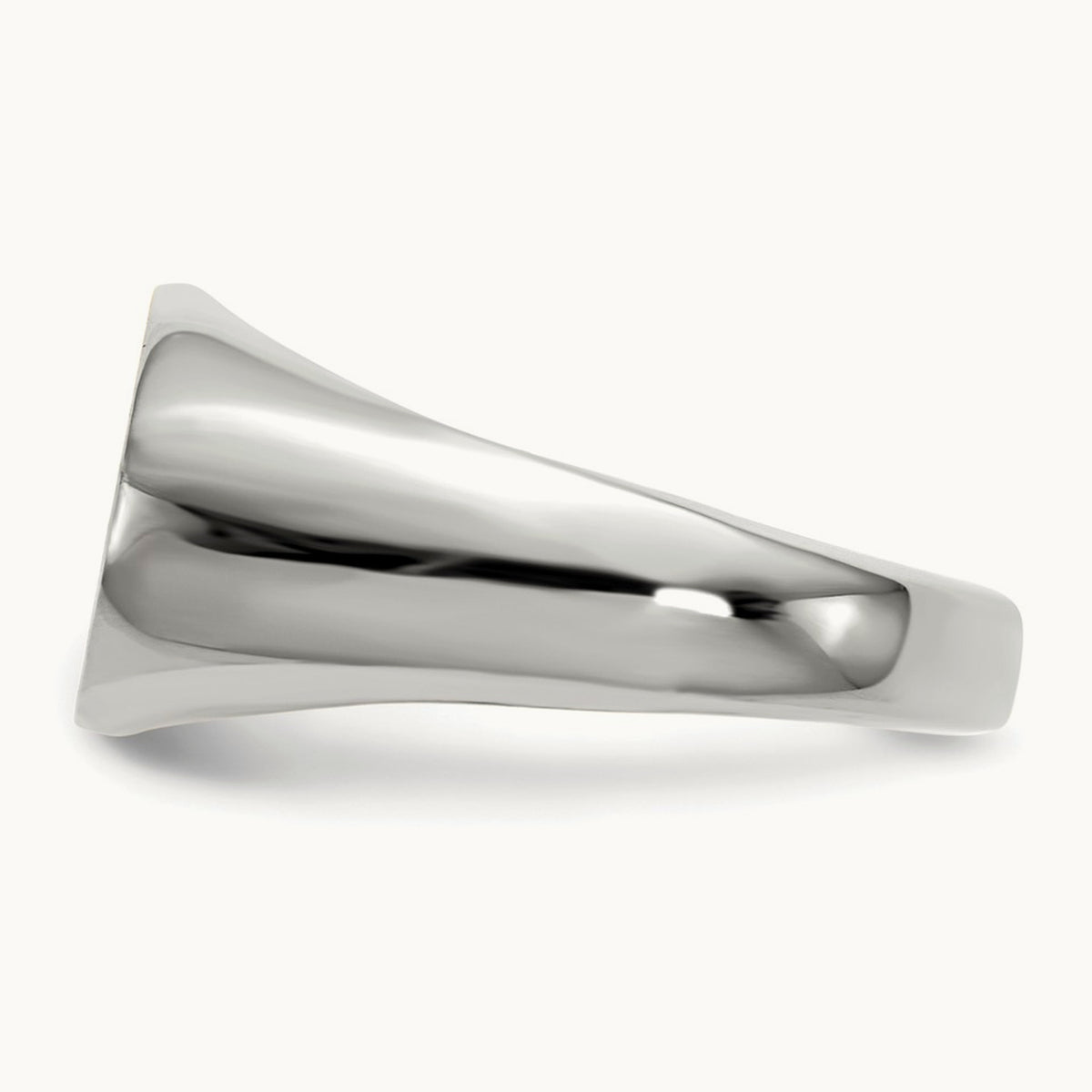 15.0x9. Open Back Signet Ring, 5mm, 14K White Gold