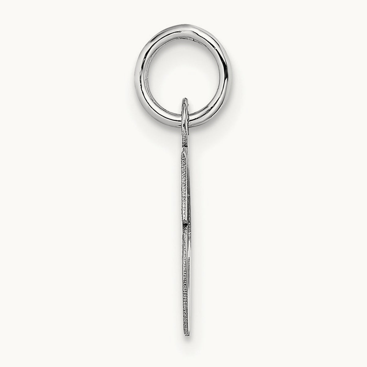 Small Block Initial Charm — 14K White Gold, S