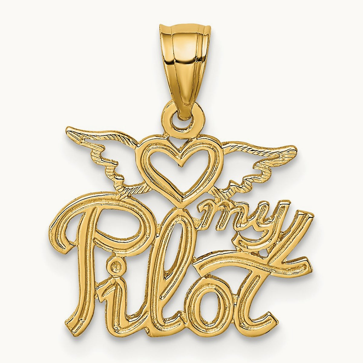 HEART MY PILOT Charm, 14K