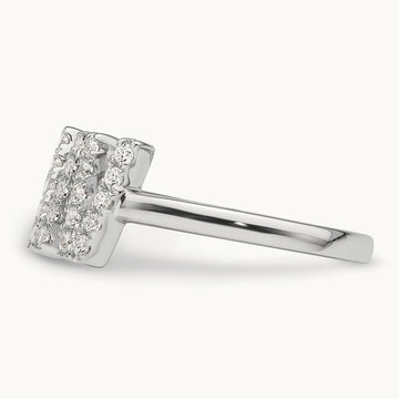 Initial W Adjustable Ring, 0.25 ct tw Lab-Grown Diamond