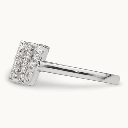 Initial W Adjustable Ring, 0.25 ct tw Lab-Grown Diamond