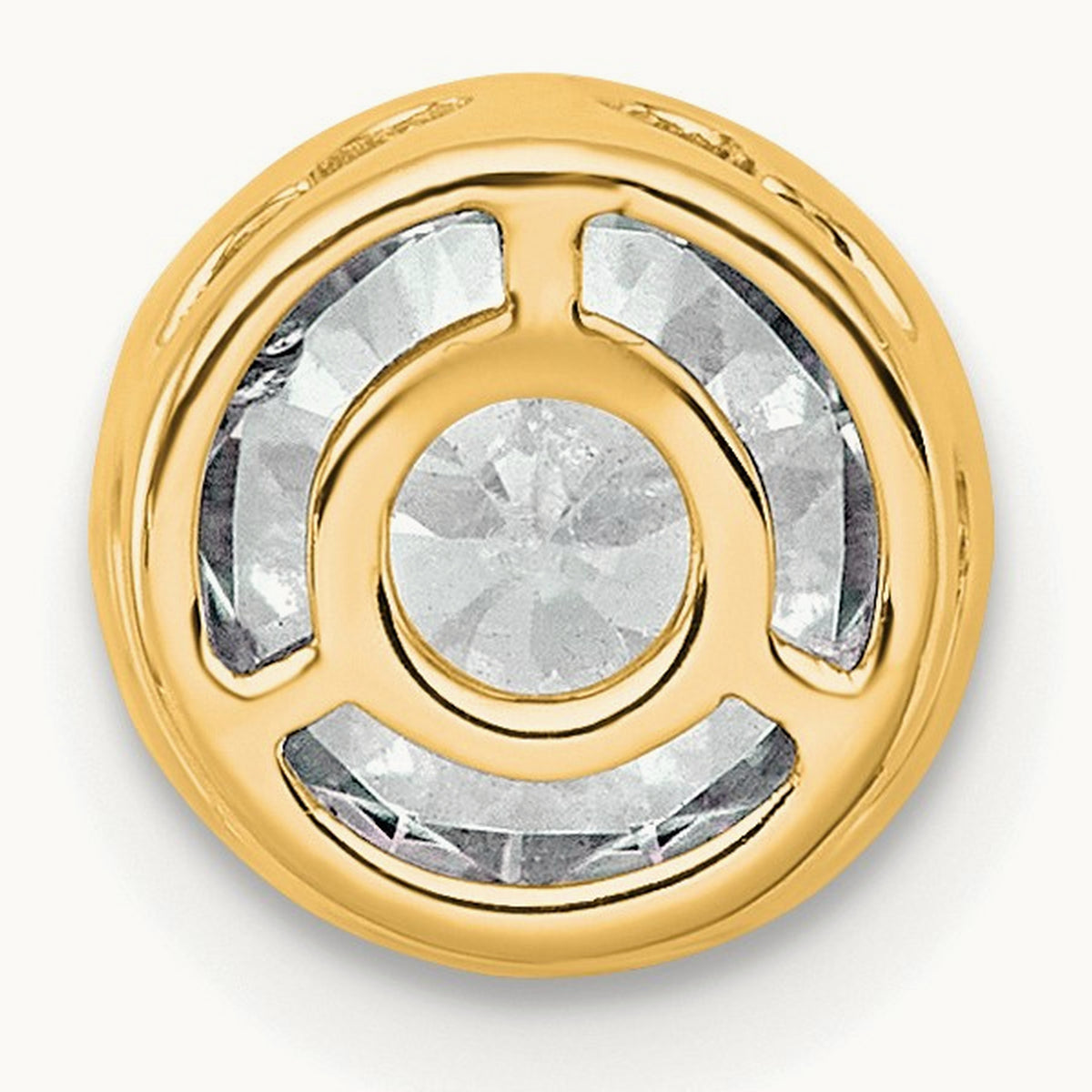 Round Bezel Set Chain Slide Pendant, 0.25-3.00 ct tw Lab-Grown Diamond — 1 1/2 ct, 14K Yellow Gold