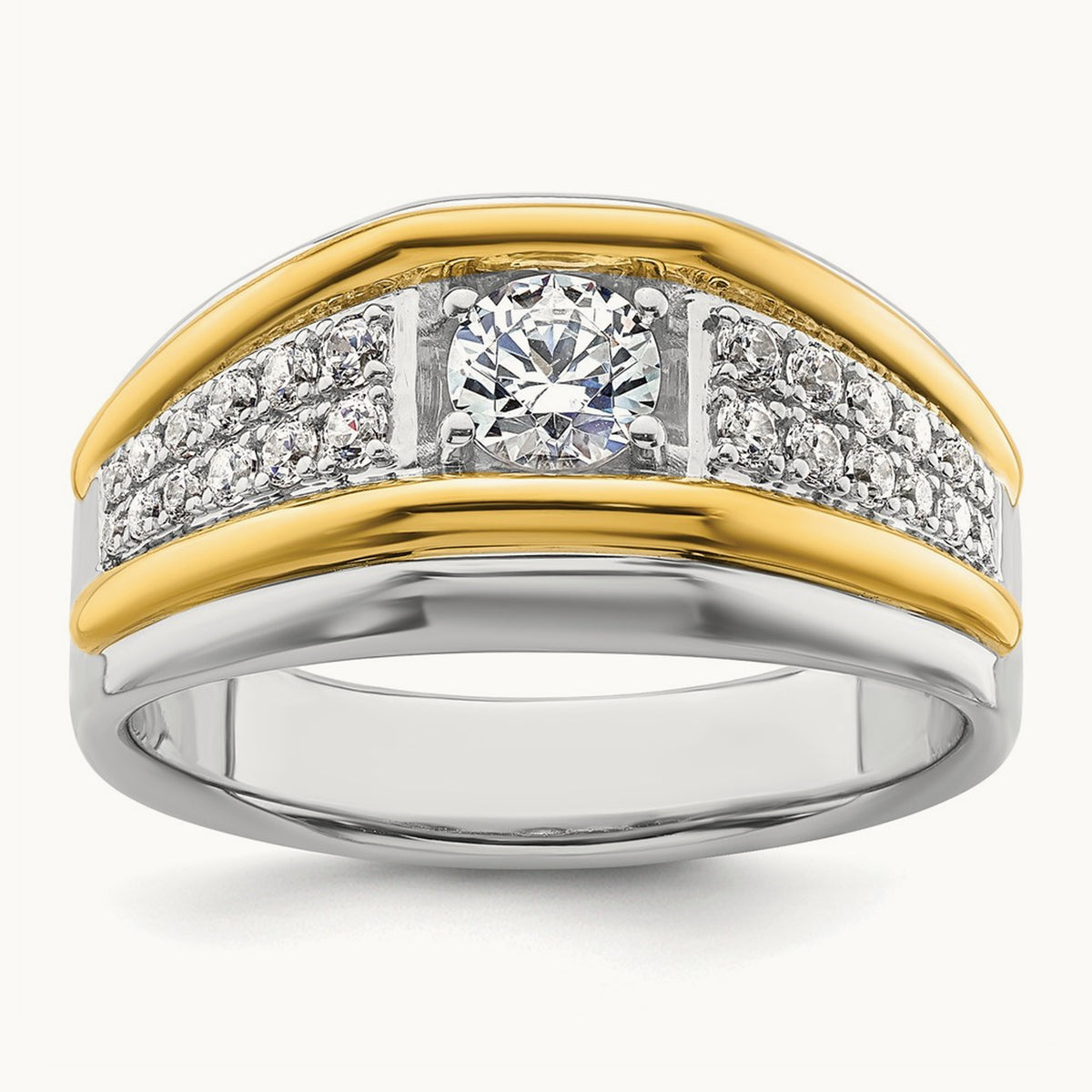 3 Stone Men's Ring, 0.50 ct tw Lab-Grown Diamond