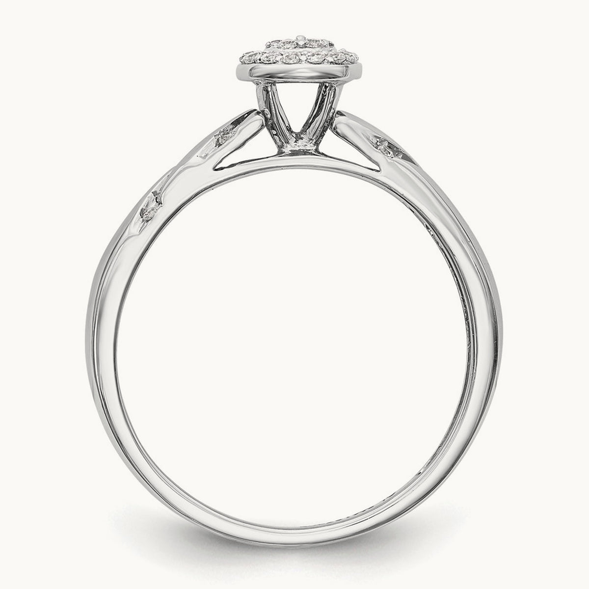 Complete Diamond Trio Cluster Engagement Ring — 14K White Gold