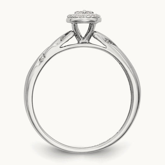 Complete Diamond Trio Cluster Engagement Ring — 14K White Gold, 7