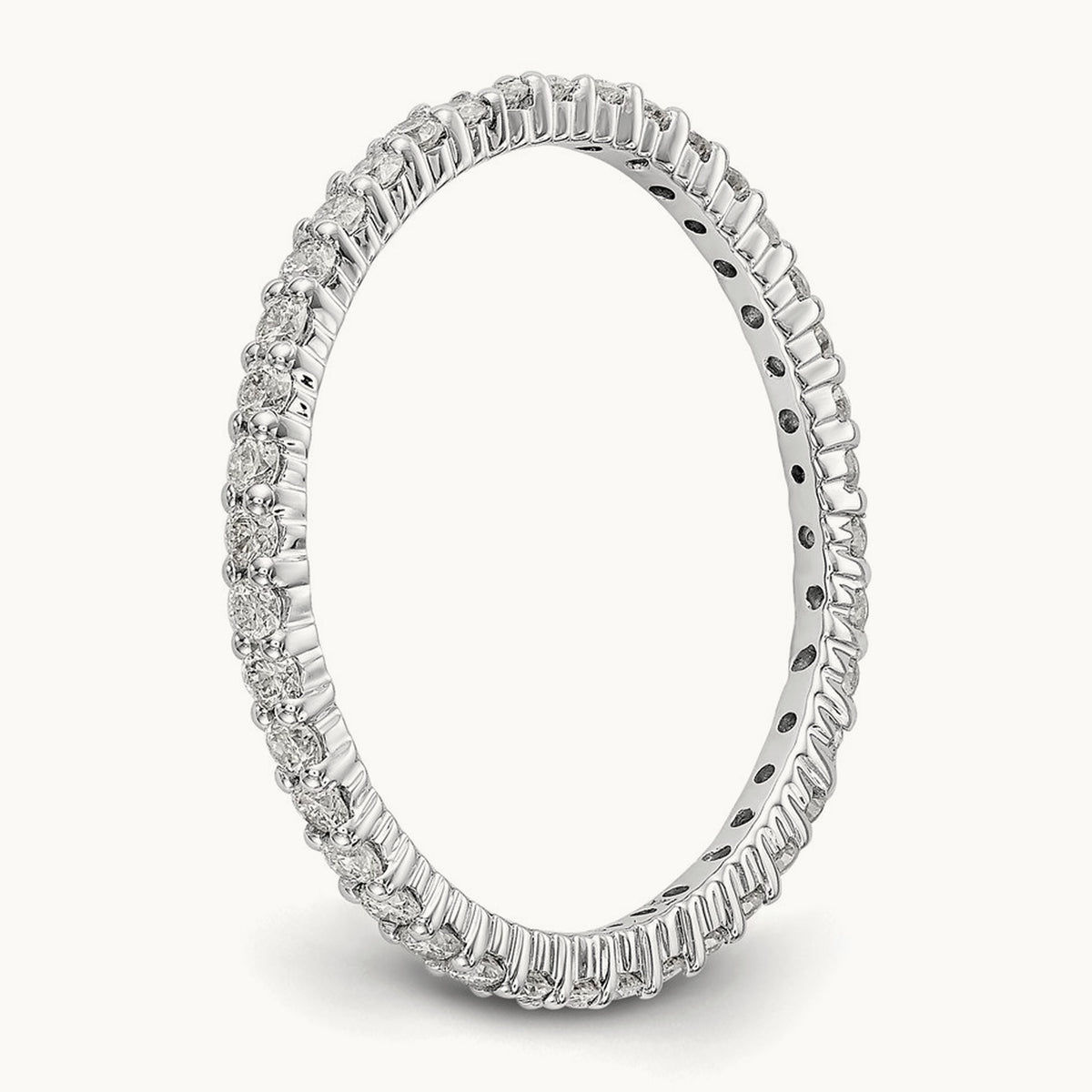 Polished Shared Prong Diamond Eternity Band — 14K White Gold, 0.5 ct (4)