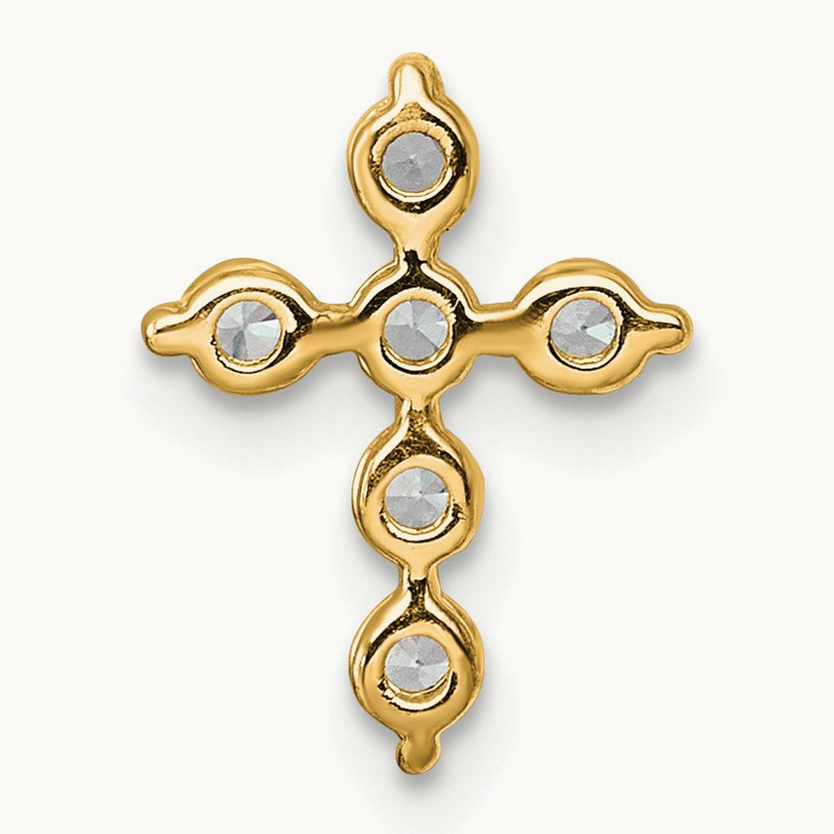 Cross Chain Slide Pendant, 0.25-0.50 ct tw Lab-Grown Diamond — 1/4 ct, 14K Yellow Gold