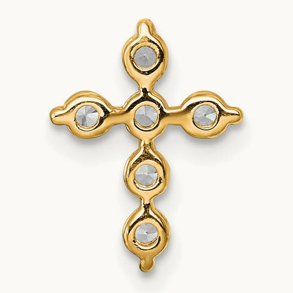 Cross Chain Slide Pendant, 0.25-0.50 ct tw Lab-Grown Diamond — 1/4 ct, 14K Yellow Gold