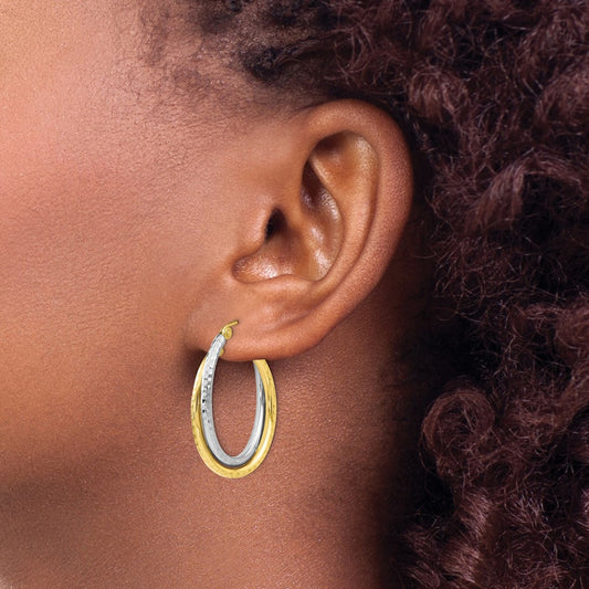 Textured Hinged Hoop Earrings — Leslie's — photo set