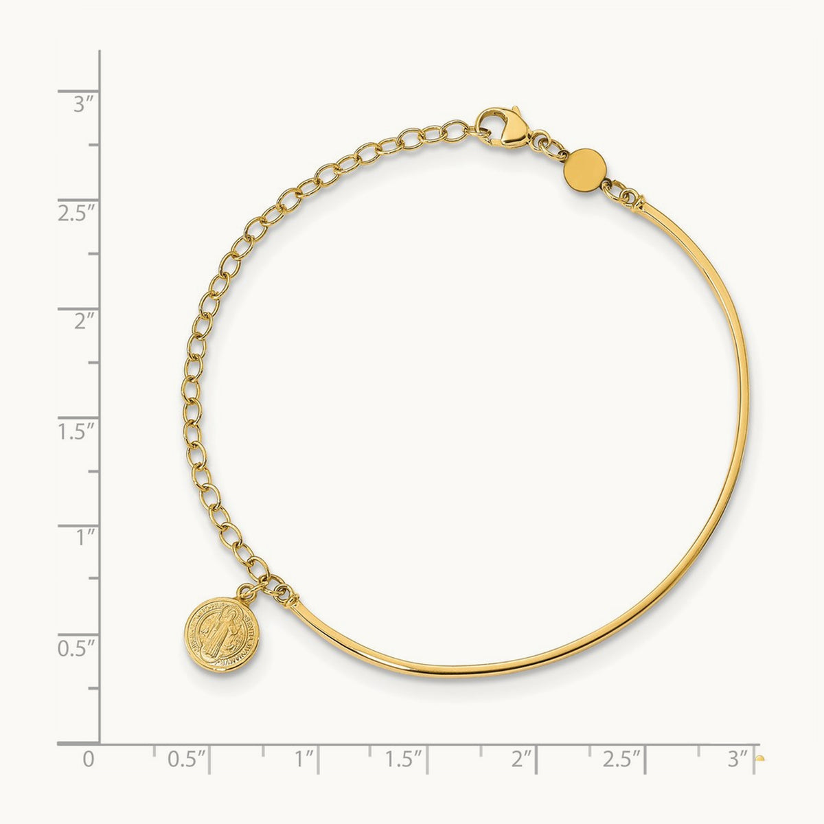 Polished Religious Bangle, 14K