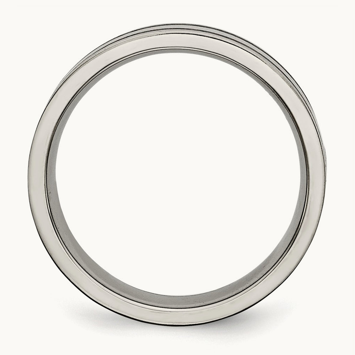 Brushed Enameled Flat Band, 6mm, Titanium