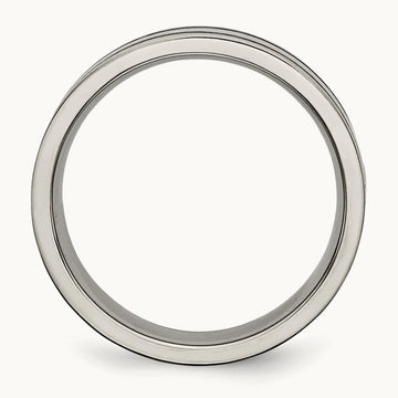 Brushed Enameled Flat Band, 6mm, Titanium