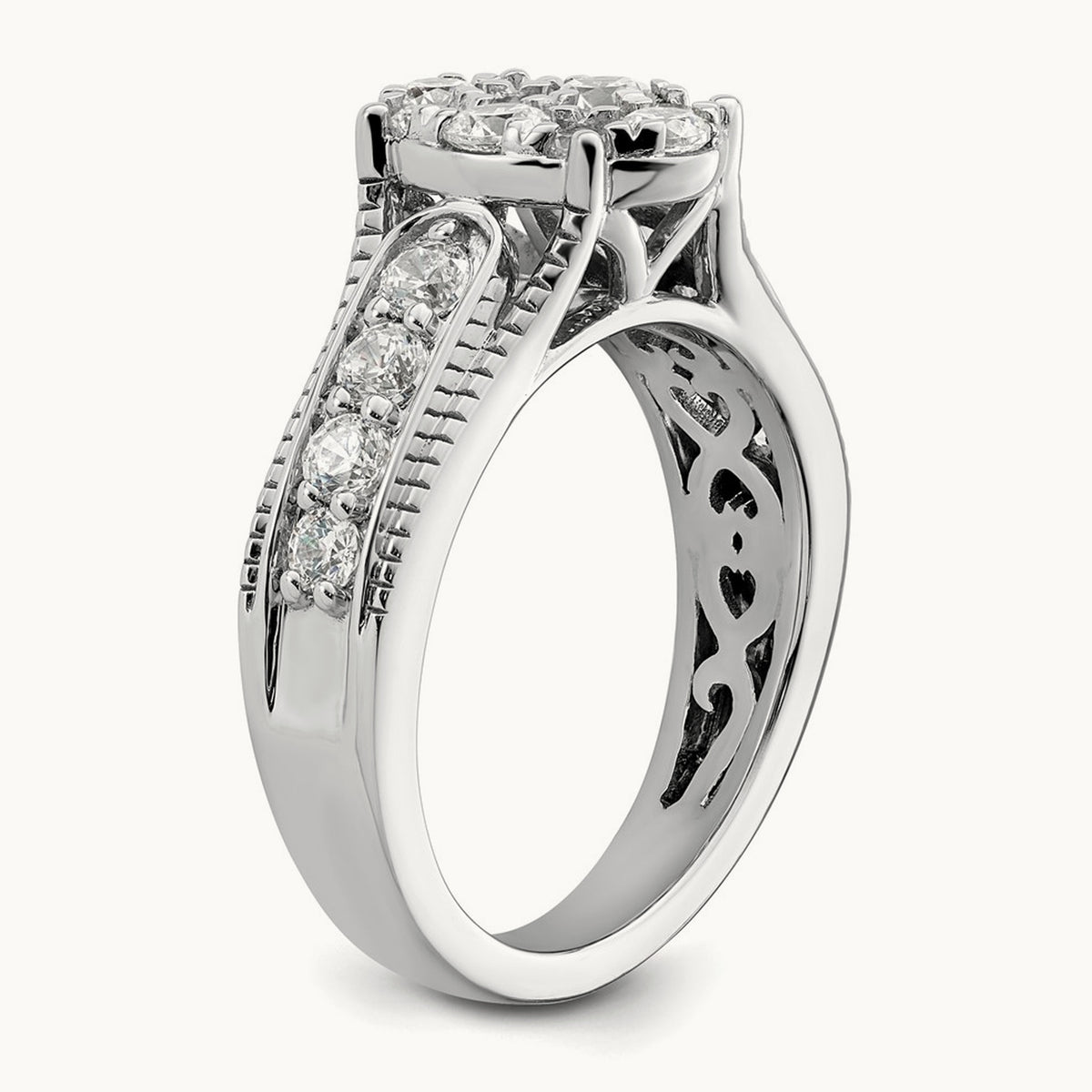Cluster Engagement Ring, 1.00 ct tw Lab-Grown Diamond