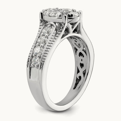 Cluster Engagement Ring, 1.00 ct tw Lab-Grown Diamond