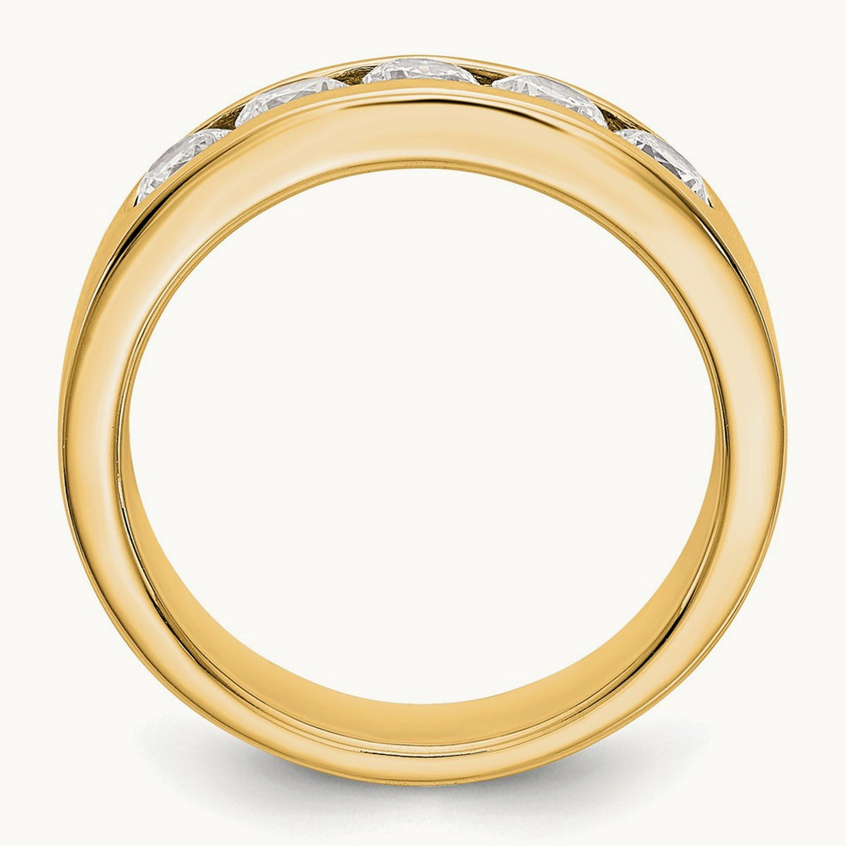Setting: 5- Stone Closed Channel Band Mounting, 3.8mm — 14K Yellow Gold