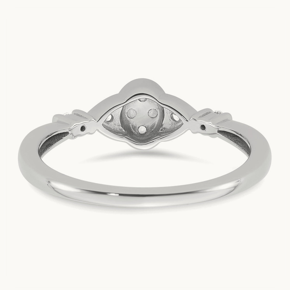 Complete Diamond Cluster Oval Engagement Ring — 14K White Gold