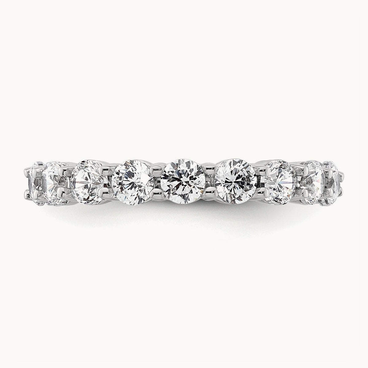 Polished Shared Prong Diamond Eternity Band, 2.00 ct tw — 14K White Gold