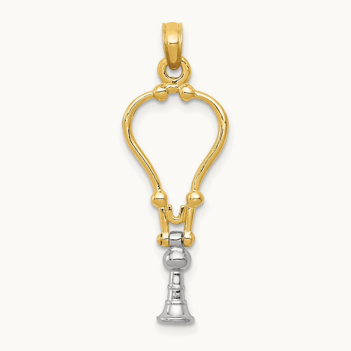 3-D Stethoscope Pendant — 14K Two-Tone Gold