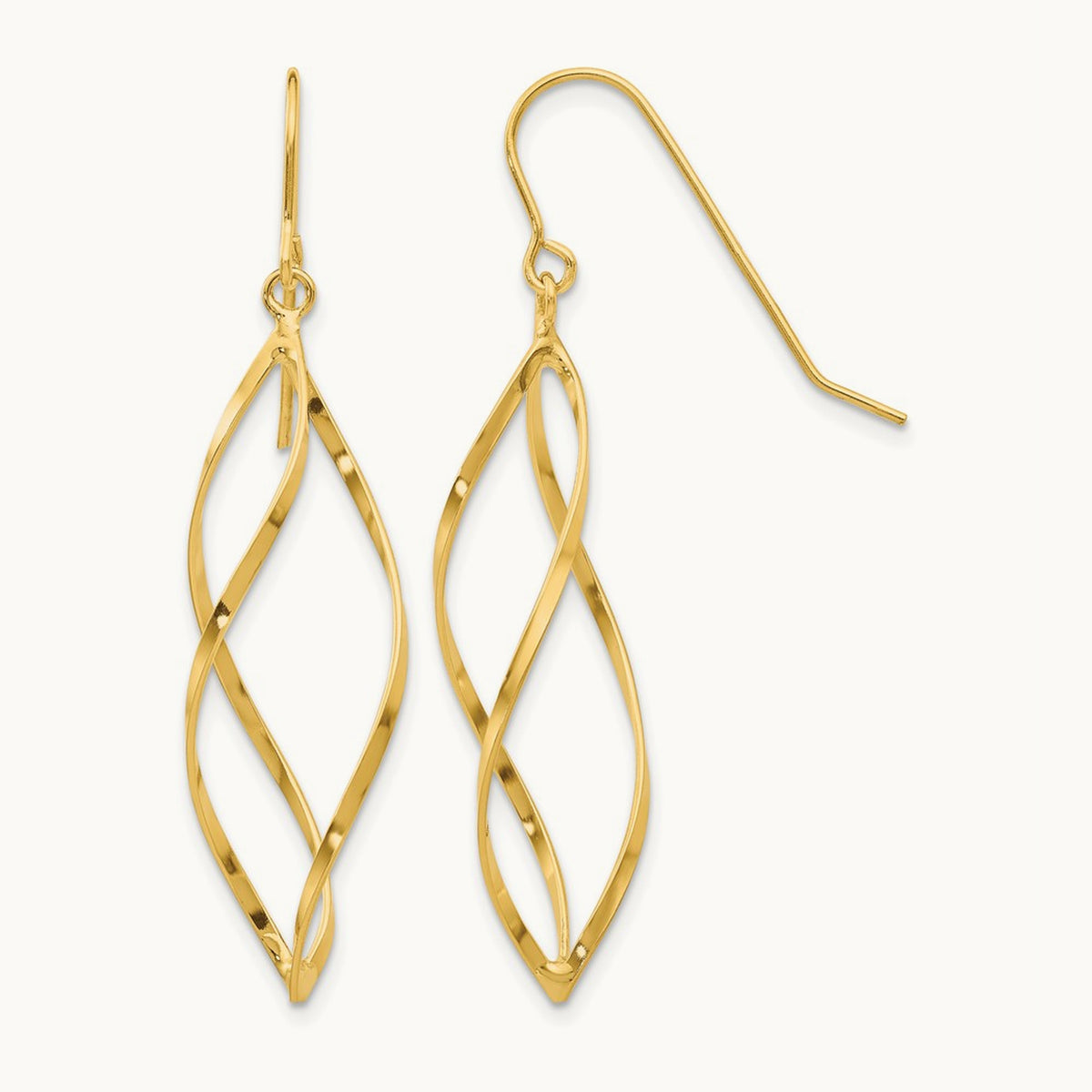 Twisted Dangle Earrings, 14K