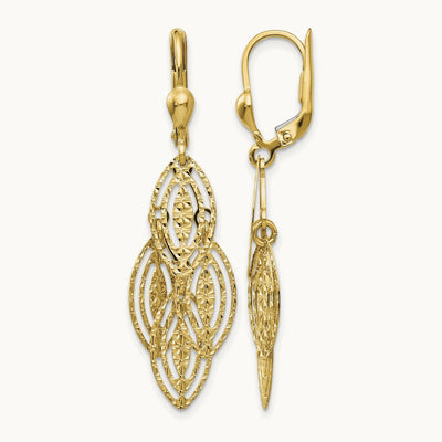 Textured and Polished Dangle Leverback Earrings — photo set