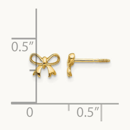 Bow Post Earrings — 6mm