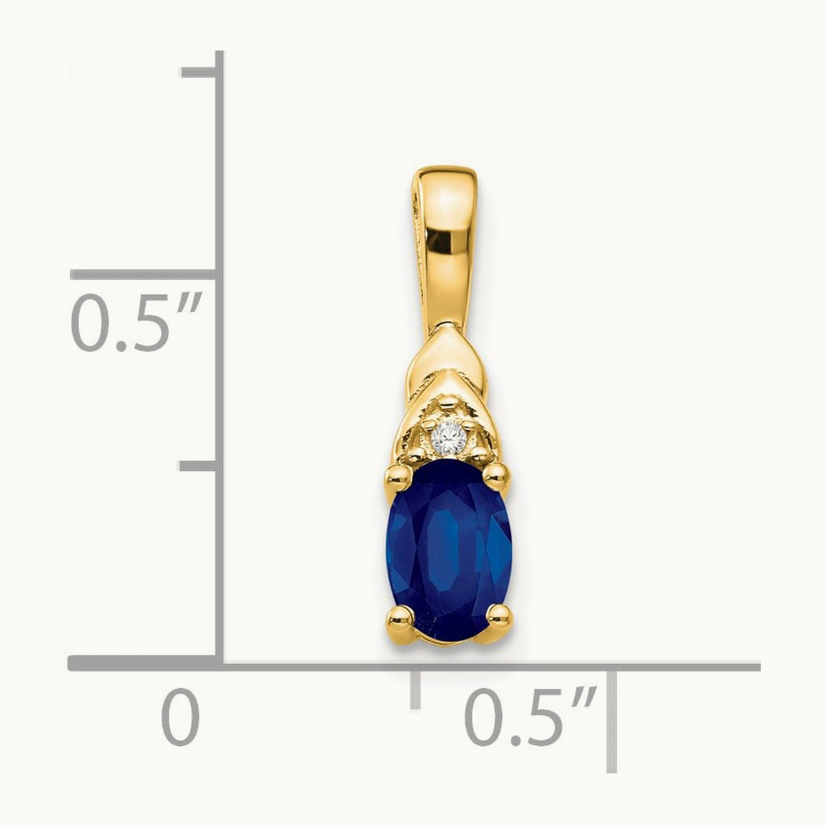 Sapphire and Diamond Pendant — 14K Yellow Gold