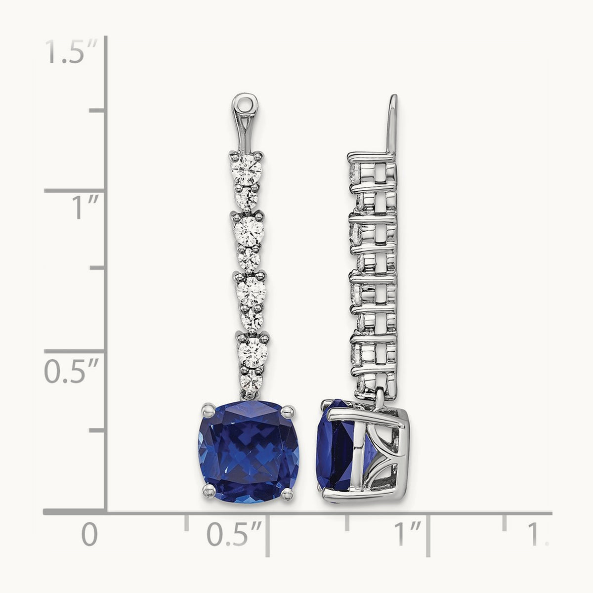 Created Sapphire Earring Jackets, 0.50 ct tw Lab-Grown Diamond