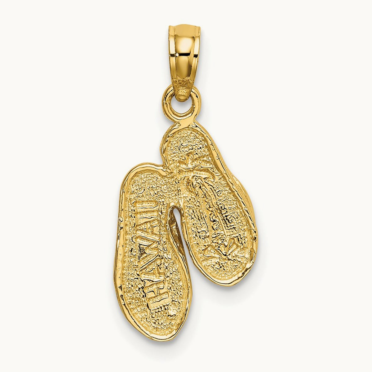 w/Rhodium 3D HAWAII Double Flip-Flop Pendant, 14K