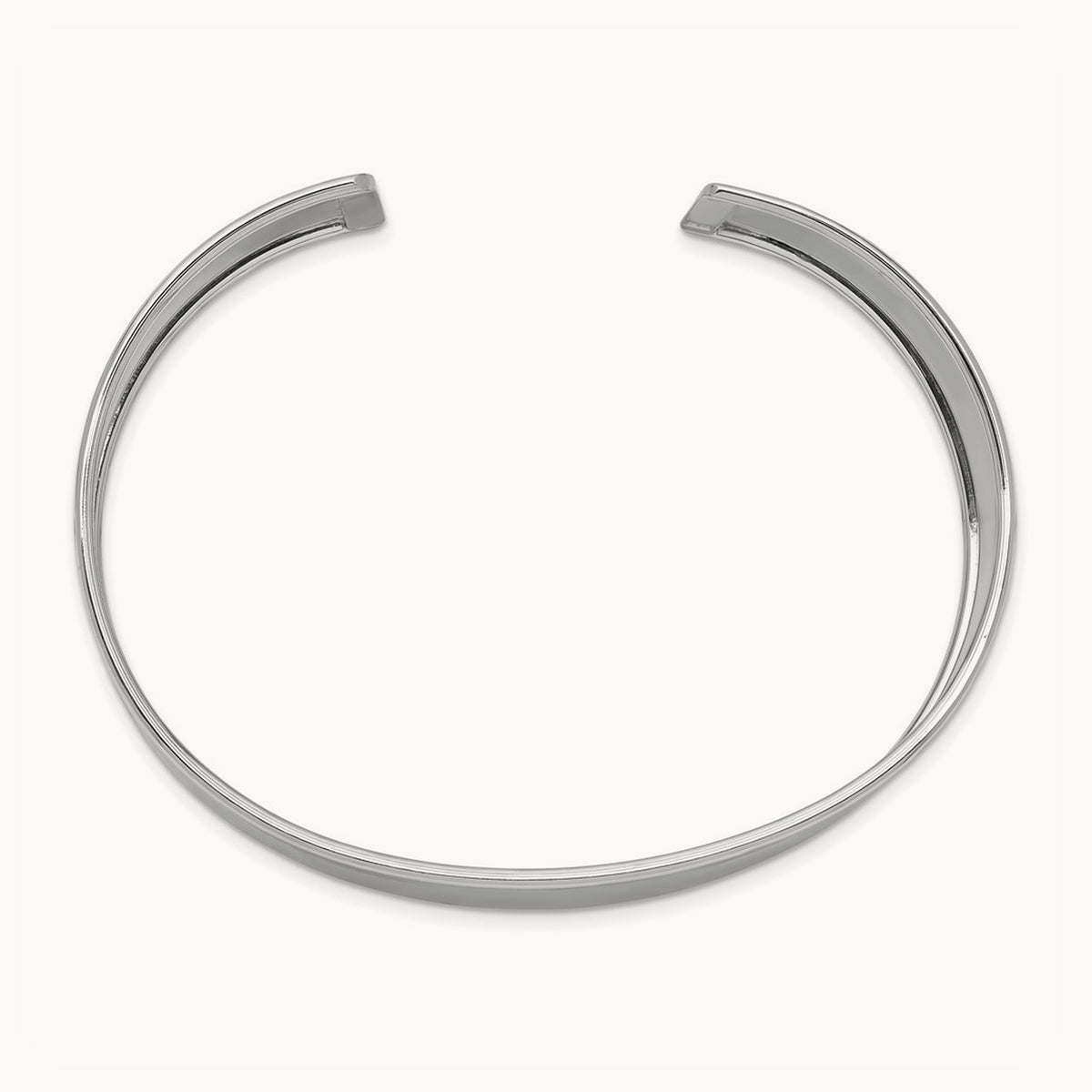 Polished Cuff Bangle — 14K White Gold, 18.5mm