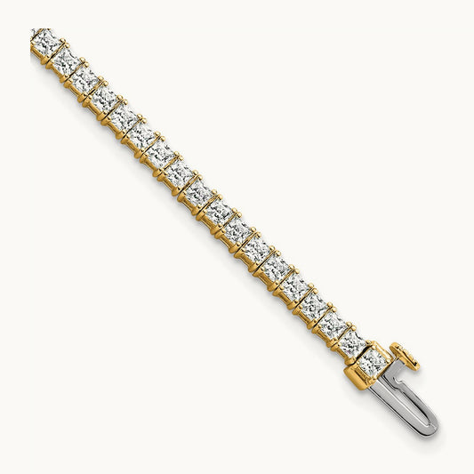Princess Tennis Bracelet, 5.00 ct tw Lab-Grown Diamond — 14K Yellow Gold