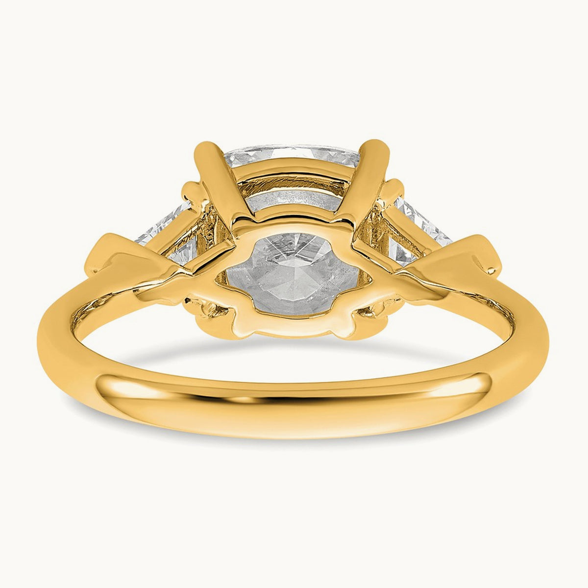 Triangle Cushion Semi-Mount Engagement Ring, 0.50-1.00 ct tw Lab-Grown Diamond — 5/8 ct, 14K Yellow Gold