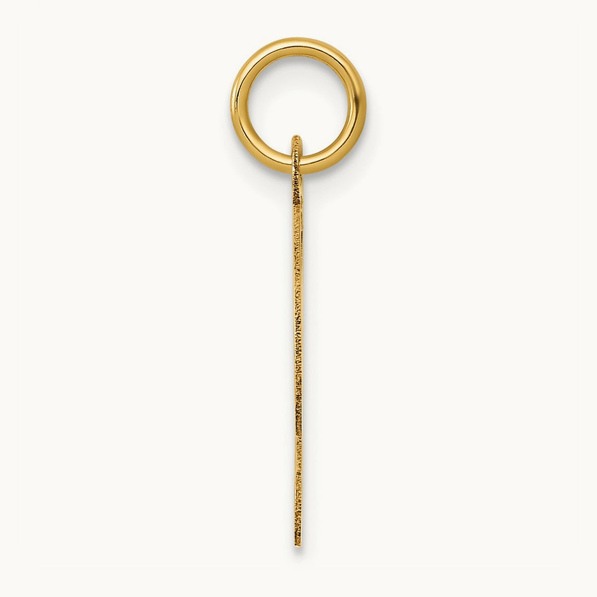 Medium Fancy Script Initial Charm — 14K Yellow Gold, T