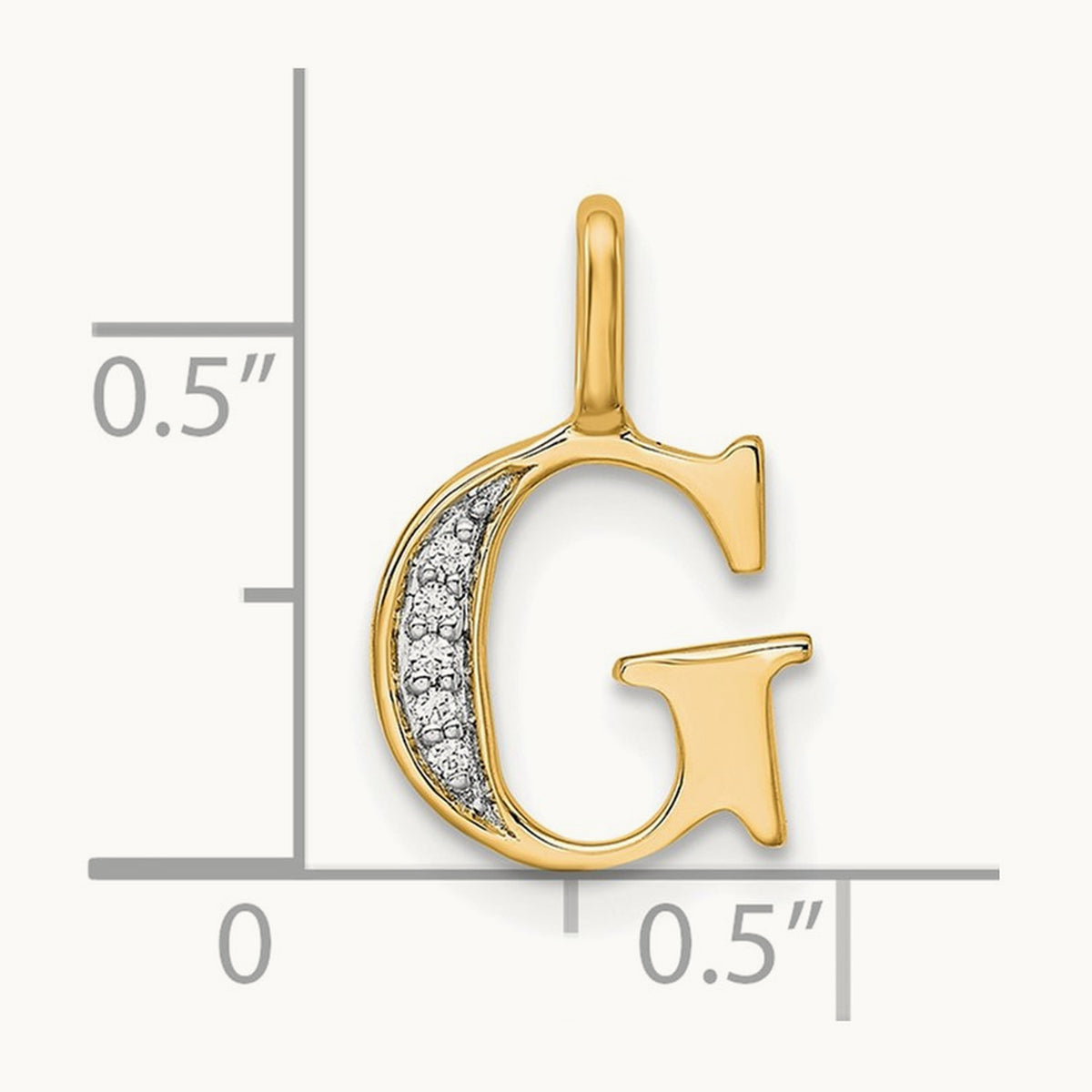 Diamond Letter G Initial Pendant, 14K