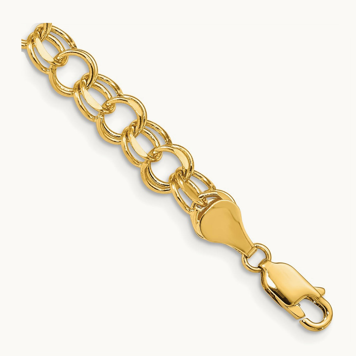 Double Link Charm Bracelet, 14K