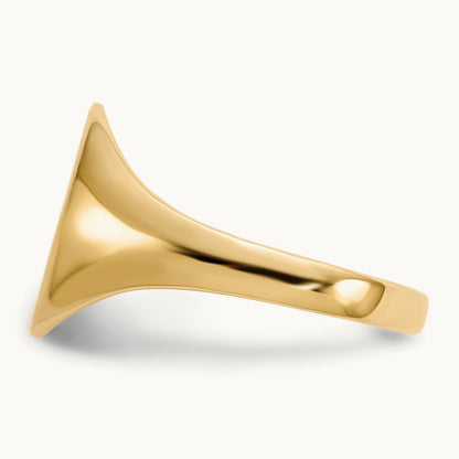 9.5x11. Open Back Signet Ring, 0mm, 14K