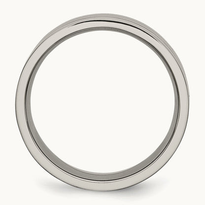 Brushed Center Grooved Band — photo set
