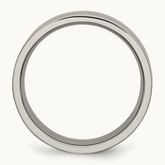 Brushed Center Grooved Band — photo set