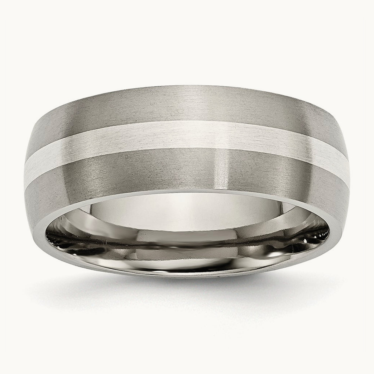 Brushed with Sterling Silver Inlay Band — photo set