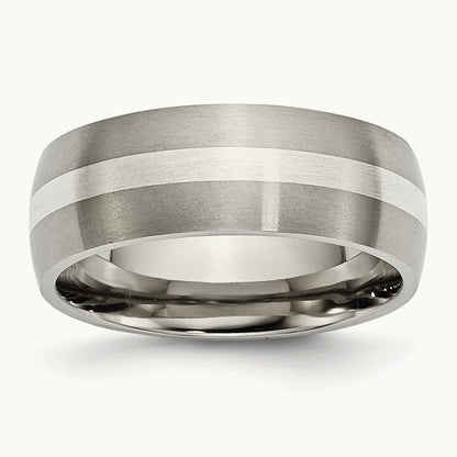 Brushed with Sterling Silver Inlay Band — photo set