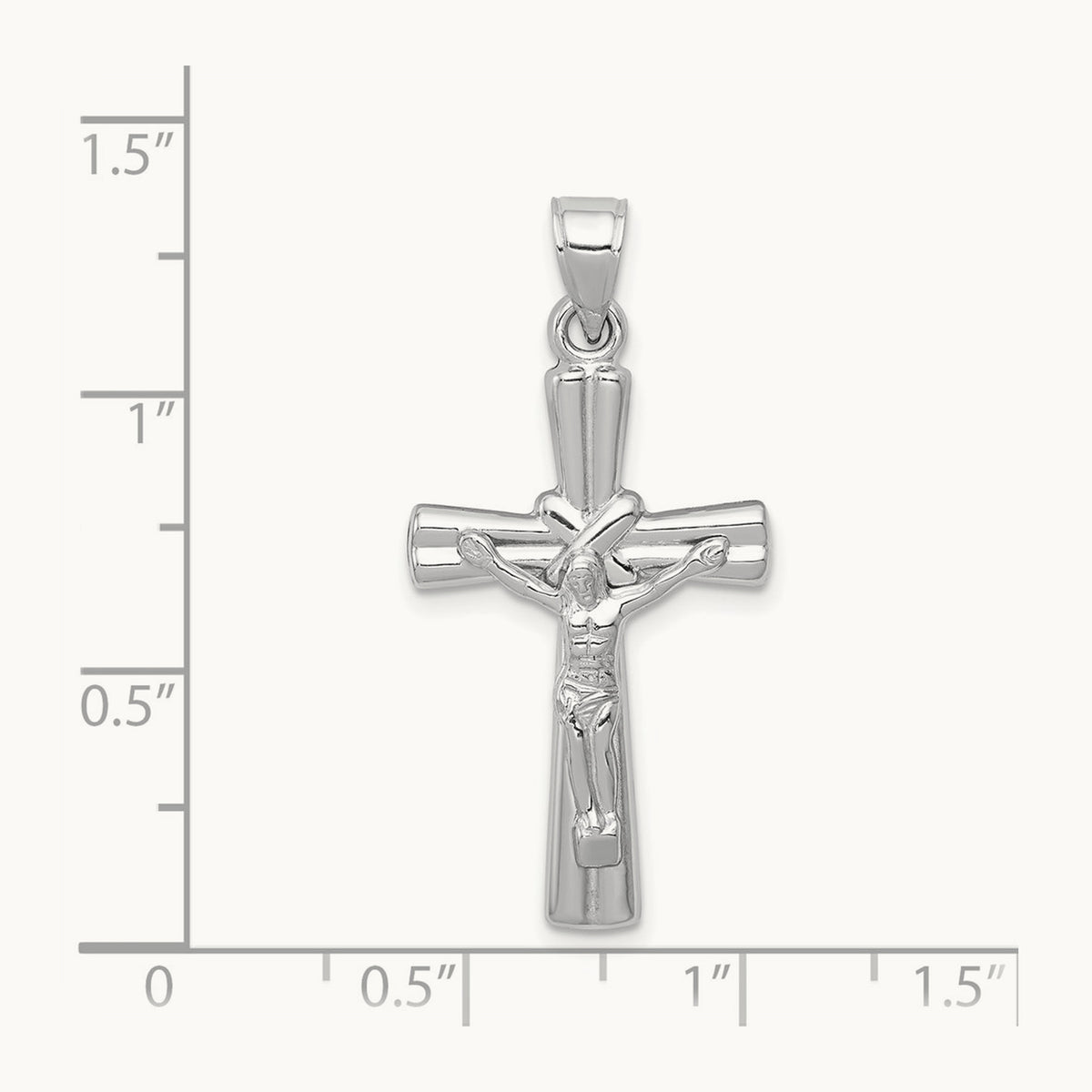 Reversible Crucifix Pendant — 14K White Gold, 34mm