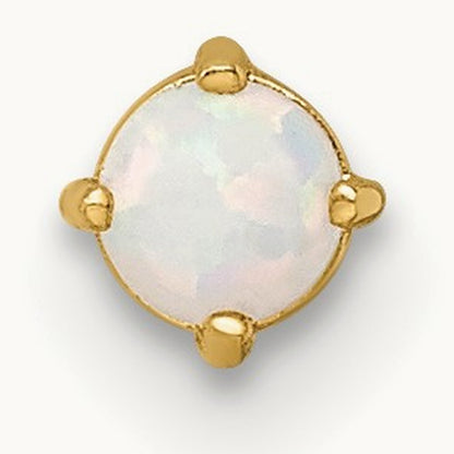 16 Gauge Created Opal Labret Stud, 14K