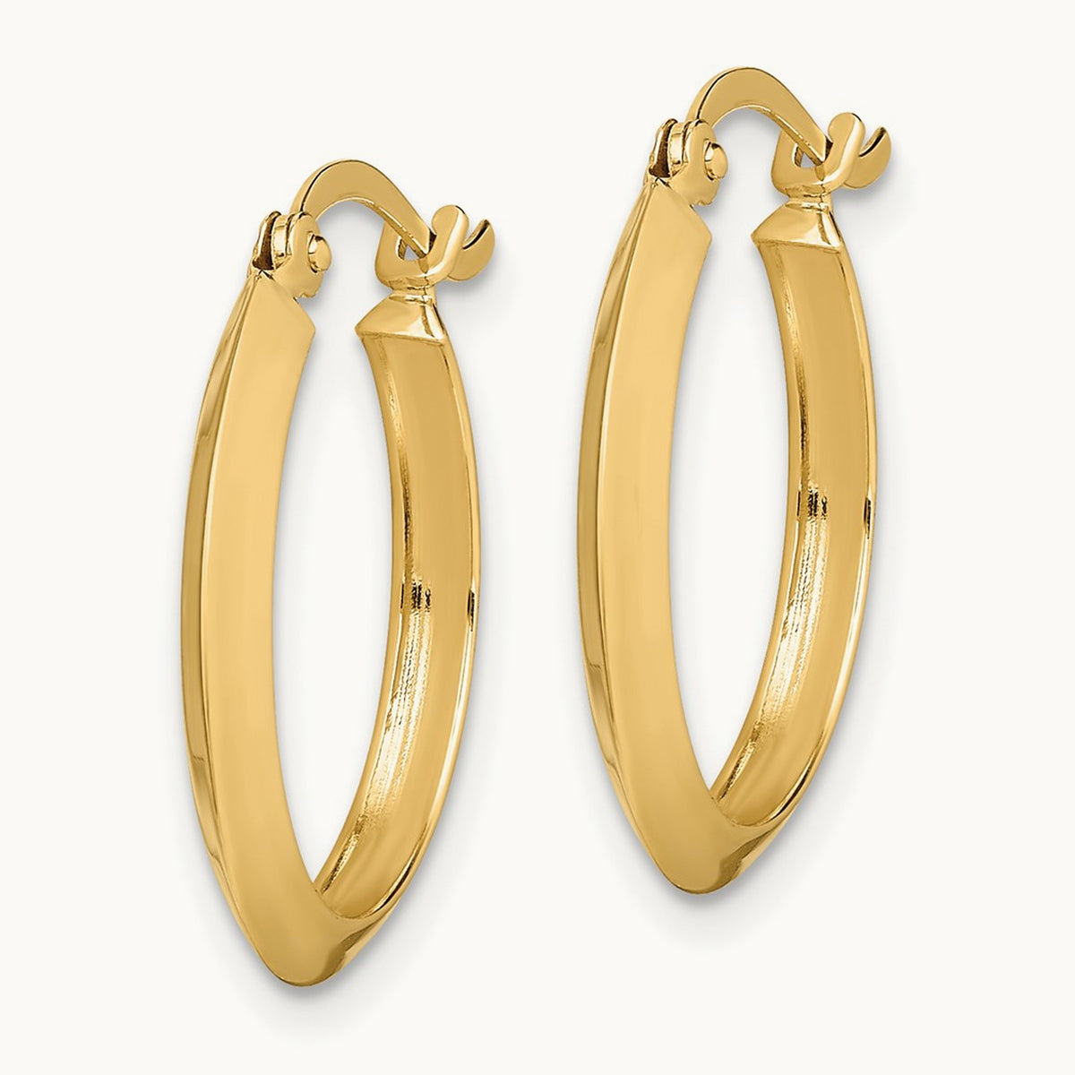 Polished Hoop Earrings, 14K