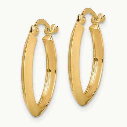 Polished Hoop Earrings, 14K