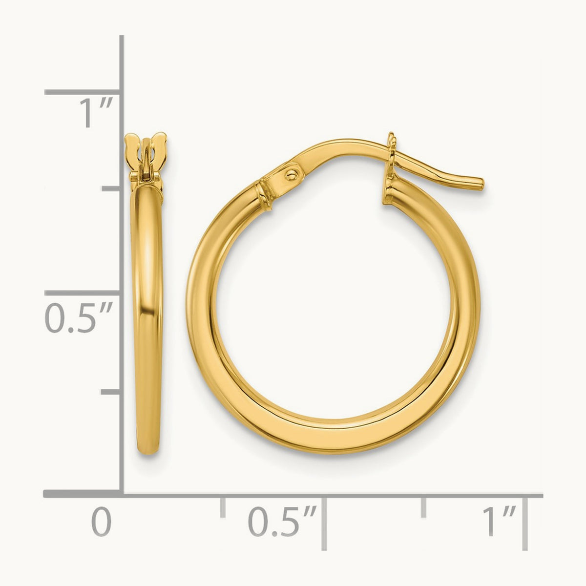 Polished Round Hoop Earrings — Leslie's