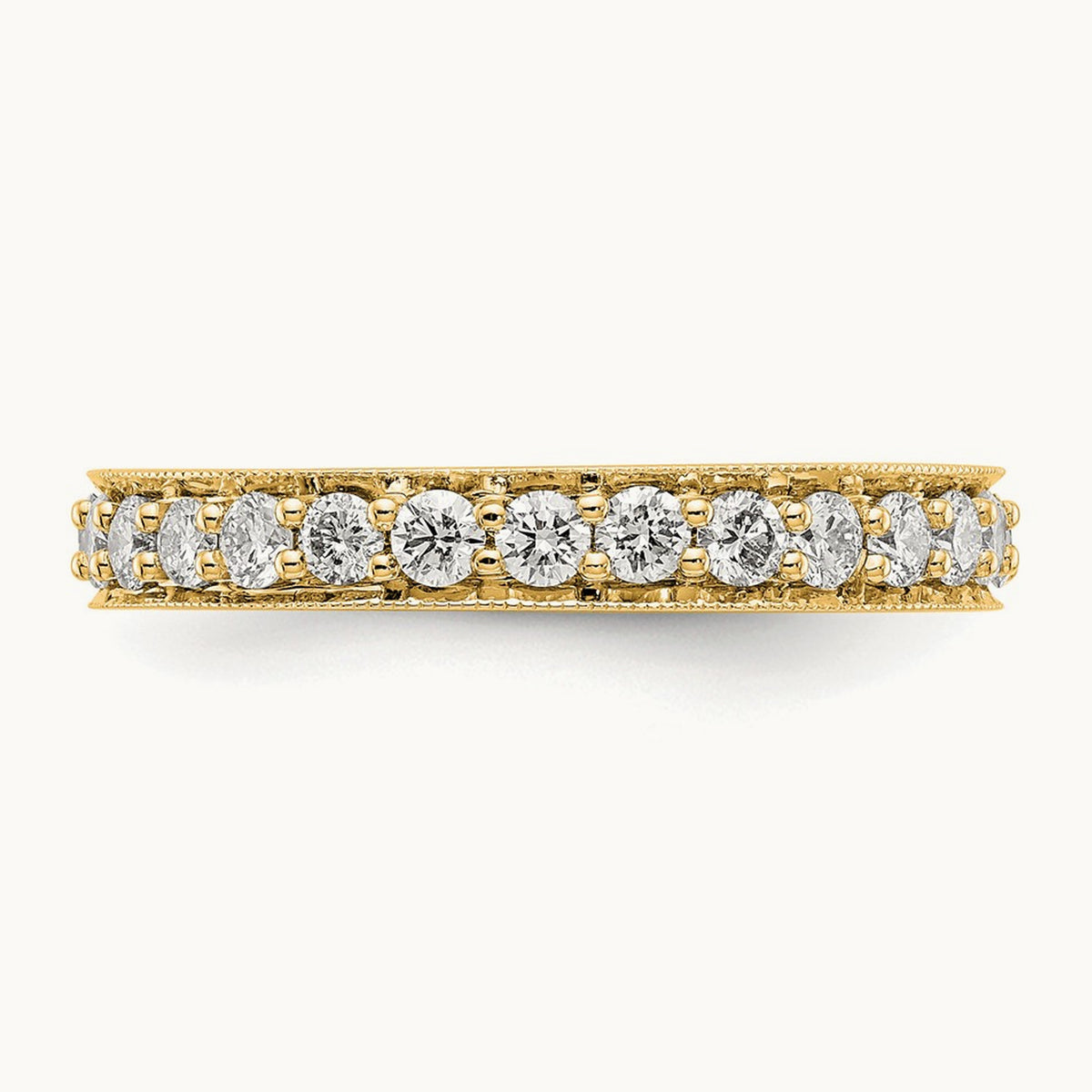 Polished Vintage Diamond Eternity Band, 1.00 ct tw — 14K Yellow Gold