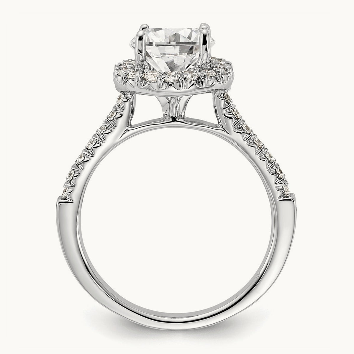 Semi-Mount Engagement Ring, 0.25-0.50 ct tw Lab-Grown Diamond — 1/2 ct (holds 1 1/2 ct center) · VS/SI (Great), 14K White Gold, 7