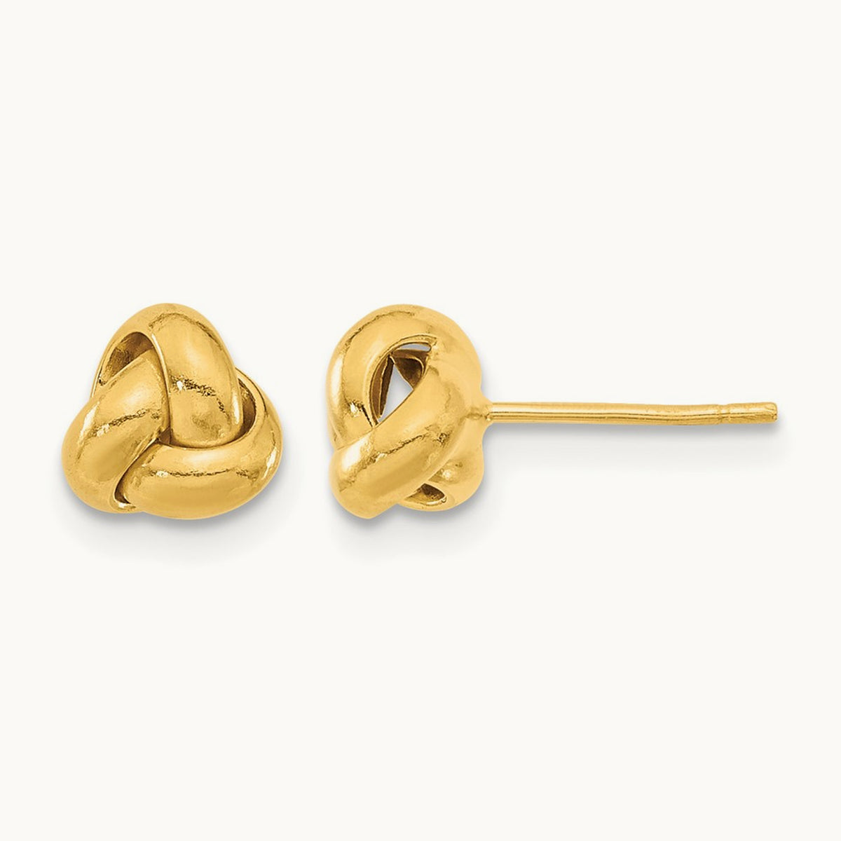 Polished Love Knot Post Earrings — 14K Yellow Gold